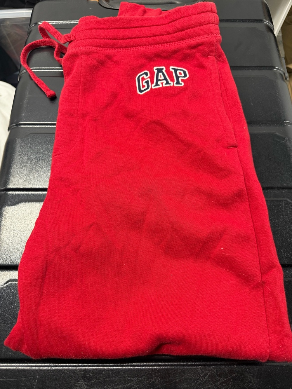 GAP Men's Bright Red Fleece Joggers with Logo